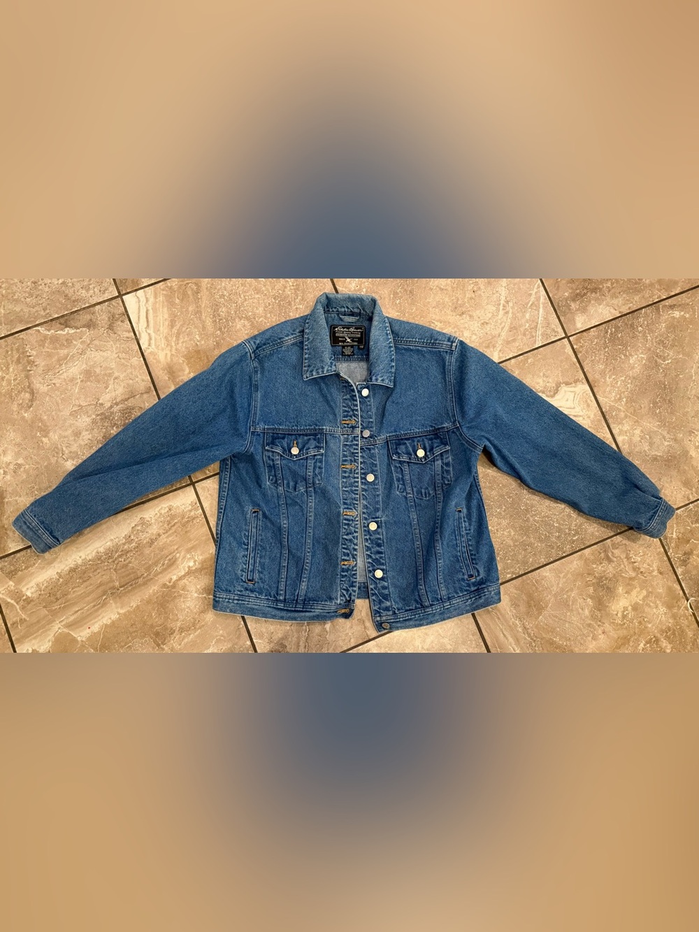 Eddie Bauer Classic Blue Denim Jacket with Button Front